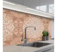 KitchenYeah© Splashback for kitchen 24"x39" / 60x100 cm self-adhesive Wall Protector Splash Back Cooker Backsplash Henna - Mandala - Patterns
