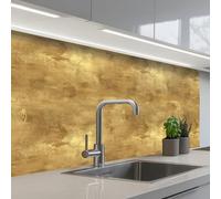 KitchenYeah© Splashback for kitchen 24"x39" / 60x100 cm self-adhesive Wall Protector Splash Back Cooker Backsplash Industrial - Texture - Gold