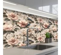 KitchenYeah© Splashback for kitchen 24"x59" / 60x150 cm self-adhesive Back Splashes Kitchens Splash Guard Decor Classic - Birds - Colorful