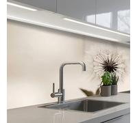 KitchenYeah© Splashback for kitchen 24"x59" / 60x150 cm self adhesive Sink Splash Splatter Guard Backsplash Decor Dandelion - Minimalist - White