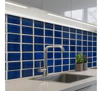 KitchenYeah© Splashback for kitchen 24"x59" / 60x150 cm self adhesive Sink Splash Splatter Guard Backsplash Decor Mosaic - Tiles - Glossy - Blue