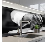 KitchenYeah© Splashback for kitchen 24"x59" / 60x150 cm self adhesive Sink Splash Splatter Guard Backsplash Decor Chef - garnish - dish
