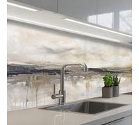 KitchenYeah© Splashback for kitchen 24"x59" / 60x150 cm self-adhesive Sink Splash Splatter Guard Splashbacks Walls Landscape - Horizon - Nature - Abstract - Neutral