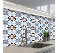 KitchenYeah© Splashback for kitchen 24"x59" / 60x150 cm self-adhesive Sink Splash Splatter Guard Splashbacks Walls Ornament - Tile - Colorful
