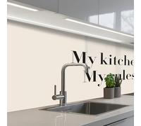 KitchenYeah© Splashback for kitchen 24"x59" / 60x150 cm self-adhesive Wall Protector Decor Panels Cooker Backsplash Quote - Rules