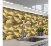 KitchenYeah© Splashback for kitchen 24"x59" / 60x150 cm self-adhesive Wall Protector Splash Back Cooker Backsplash Modern - Circle - Gold