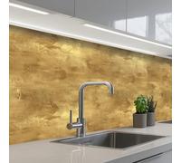 KitchenYeah© Splashback for kitchen 24"x59" / 60x150 cm self-adhesive Wall Protector Splash Back Cooker Backsplash Industrial - Texture - Gold