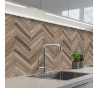KitchenYeah© Splashback for kitchen 24"x79" / 60x200 cm self-adhesive Back Splashes Kitchens Splash Guard Decor Patterns - Wood - Brown