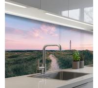 KitchenYeah© Splashback for kitchen 24"x79" / 60x200 cm self-adhesive Back Splashes Kitchens Splash Guard Decor Lighthouse - Dune landscape - Sea