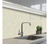 KitchenYeah© Splashback for kitchen 24"x79" / 60x200 cm self-adhesive Back Splashes Kitchens Splash Guard Decor Geometric - Lines - Green