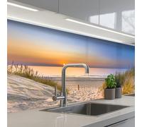KitchenYeah© Splashback for kitchen 24"x79" / 60x200 cm self-adhesive Back Splashes Kitchens Splash Guard Decor Dune - Sunset - Horizon - Beach - Grass