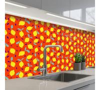KitchenYeah© Splashback for kitchen 24"x79" / 60x200 cm self adhesive Sink Splash Splatter Guard Backsplash Decor Orange - Lemon - Yellow - Blue