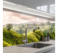 KitchenYeah© Splashback for kitchen 24"x79" / 60x200 cm self adhesive Sink Splash Splatter Guard Backsplash Decor Landscape - Hills - Green