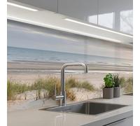 KitchenYeah© Splashback for kitchen 24"x79" / 60x200 cm self adhesive Sink Splash Splatter Guard Backsplash Decor Sandy beach - Cloudy - Dunes