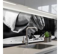 KitchenYeah© Splashback for kitchen 24"x79" / 60x200 cm self adhesive Sink Splash Splatter Guard Backsplash Decor Chef - garnish - dish