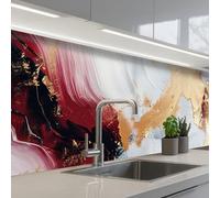 KitchenYeah© Splashback for kitchen 24"x79" / 60x200 cm self adhesive Sink Splash Splatter Guard Backsplash Decor Art - Gold - Red - Luxury