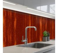 KitchenYeah© Splashback for kitchen 24"x79" / 60x200 cm self-adhesive Sink Splash Splatter Guard Splashbacks Walls Orange - Red - Rust - Metal