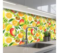 KitchenYeah© Splashback for kitchen 24"x79" / 60x200 cm self-adhesive Sink Splash Splatter Guard Splashbacks Walls Kiwi - Orange - Mango - Peach