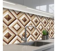 KitchenYeah© Splashback for kitchen 24"x79" / 60x200 cm self-adhesive Sink Splash Splatter Guard Splashbacks Walls Retro - Star - Design