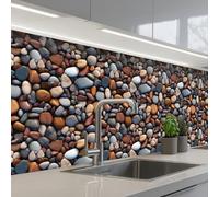 KitchenYeah© Splashback for kitchen 24"x79" / 60x200 cm self-adhesive Sink Splash Splatter Guard Splashbacks Walls Polished - Pebble - Warm