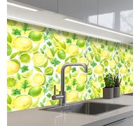 KitchenYeah© Splashback for kitchen 24"x79" / 60x200 cm self-adhesive Sink Splash Splatter Guard Splashbacks Walls Lemon - Yellow - Lime - Green