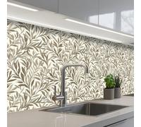 KitchenYeah© Splashback for kitchen 24"x79" / 60x200 cm self-adhesive Sink Splash Splatter Guard Splashbacks Walls Branches - Botanical - Taupe