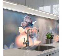 KitchenYeah© Splashback for kitchen 24"x79" / 60x200 cm self-adhesive Wall Protector Decor Panels Cooker Backsplash Flowers - Butterfly - Nature - Botanical