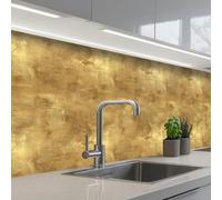 KitchenYeah© Splashback for kitchen 24"x79" / 60x200 cm self-adhesive Wall Protector Splash Back Cooker Backsplash Industrial - Texture - Gold