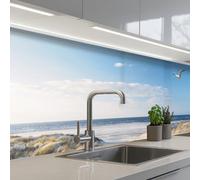 KitchenYeah© Splashback for kitchen 24"x79" / 60x200 cm self-adhesive Wall Protector Splash Back Cooker Backsplash Dune - Gull - Beach - Sea - Sun