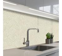 KitchenYeah© Splashback for kitchen 24"x98" / 60x250 cm self-adhesive Back Splashes Kitchens Splash Guard Decor Geometric - Lines - Green