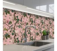 KitchenYeah© Splashback for kitchen 24"x98" / 60x250 cm self-adhesive Back Splashes Kitchens Splash Guard Decor Peonies - Botanical - Bird