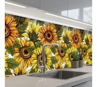 KitchenYeah© Splashback for kitchen 24"x98" / 60x250 cm self adhesive Sink Splash Splatter Guard Backsplash Decor Sunflower - Vintage - Design