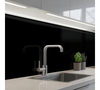 KitchenYeah© Splashback for kitchen 24"x98" / 60x250 cm self adhesive Sink Splash Splatter Guard Backsplash Decor Black - Plain - Colour