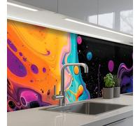 KitchenYeah© Splashback for kitchen 24"x98" / 60x250 cm self-adhesive Sink Splash Splatter Guard Splashbacks Walls Colorful - Paint - Black