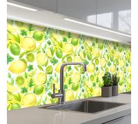 KitchenYeah© Splashback for kitchen 24"x98" / 60x250 cm self-adhesive Sink Splash Splatter Guard Splashbacks Walls Lemon - Yellow - Lime - Green