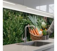 KitchenYeah© Splashback for kitchen 24"x98" / 60x250 cm self-adhesive Sink Splash Splatter Guard Splashbacks Walls Field - Vegetables - Organic - Harvest