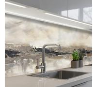 KitchenYeah© Splashback for kitchen 24"x98" / 60x250 cm self-adhesive Sink Splash Splatter Guard Splashbacks Walls Landscape - Horizon - Nature - Abstract - Neutral