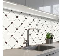 KitchenYeah© Splashback for kitchen 24"x98" / 60x250 cm self-adhesive Wall Protector Decor Panels Cooker Backsplash Design - Geometry - Pattern - Heart