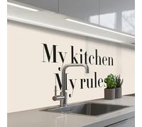 KitchenYeah© Splashback for kitchen 24"x98" / 60x250 cm self-adhesive Wall Protector Decor Panels Cooker BacksplashQuote - Rules