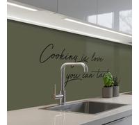 KitchenYeah© Splashback for kitchen 24"x98" / 60x250 cm self-adhesive Wall Protector Decor Panels Cooker Backsplash Quote - Cooking