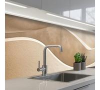 KitchenYeah© Splashback for kitchen 24"x98" / 60x250 cm self-adhesive Wall Protector Splash Back Cooker Backsplash Beige - Nature - Abstract - Modern