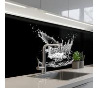 KitchenYeah© Splashback for kitchen 24"x98" / 60x250 cm self-adhesive Wall Protector Splash Back Cooker Backsplash Water - Black