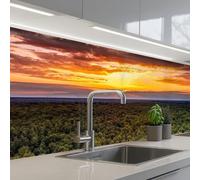 KitchenYeah© Splashback for kitchen 32"x118" / 80x300 cm self-adhesive Back Splashes Kitchens Splash Guard Decor Forest - Night - Sky - Horizon - Trees