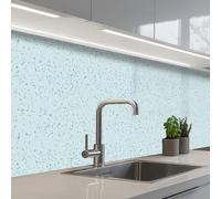 KitchenYeah© Splashback for kitchen 32"x118" / 80x300 cm self-adhesive Wall Protector Decor Panels Cooker Backsplash Terrazzo - Pattern - Colorful - Baby Blue