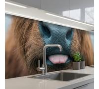 KitchenYeah© Splashback for kitchen 32"x118" / 80x300 cm self-adhesive Wall Protector Splash Back Cooker Backsplash Scottish highlander - Nose - Brown