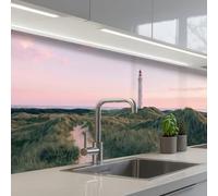 KitchenYeah© Splashback for kitchen 32"x158" / 80x400 cm self-adhesive Back Splashes Kitchens Splash Guard Decor Lighthouse - Dune landscape - Sea
