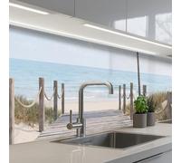 KitchenYeah© Splashback for kitchen 32"x158" / 80x400 cm self-adhesive Back Splashes Kitchens Splash Guard Decor Palm trees - Path - Horizon