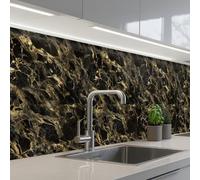 KitchenYeah© Splashback for kitchen 32"x158" / 80x400 cm self-adhesive Back Splashes Kitchens Splash Guard Decor Crystal - Gold - Black - Marble