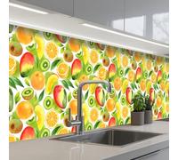 KitchenYeah© Splashback for kitchen 32"x158" / 80x400 cm self-adhesive Sink Splash Splatter Guard Splashbacks Walls Kiwi - Orange - Mango - Peach