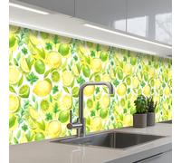 KitchenYeah© Splashback for kitchen 32"x158" / 80x400 cm self-adhesive Sink Splash Splatter Guard Splashbacks Walls Lemon - Yellow - Lime - Green